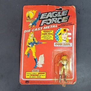 Vintage 1981 Mego Eagle Force Die Cast Figure Goldie Hawk Unpunched Card